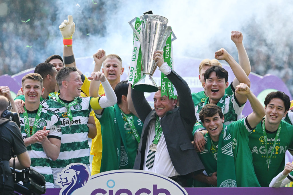 Celtic lift the Scottish Premiership title against St Mirren