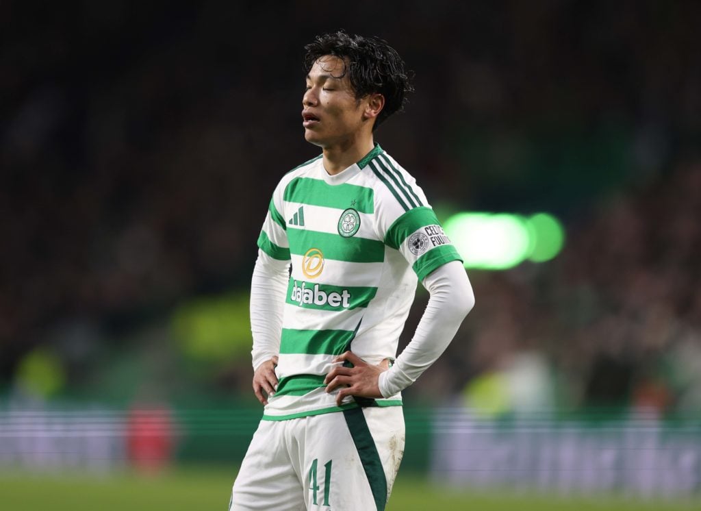 Reo Hatate looks dejected during Celtic's Champions League game against Bayern Munich