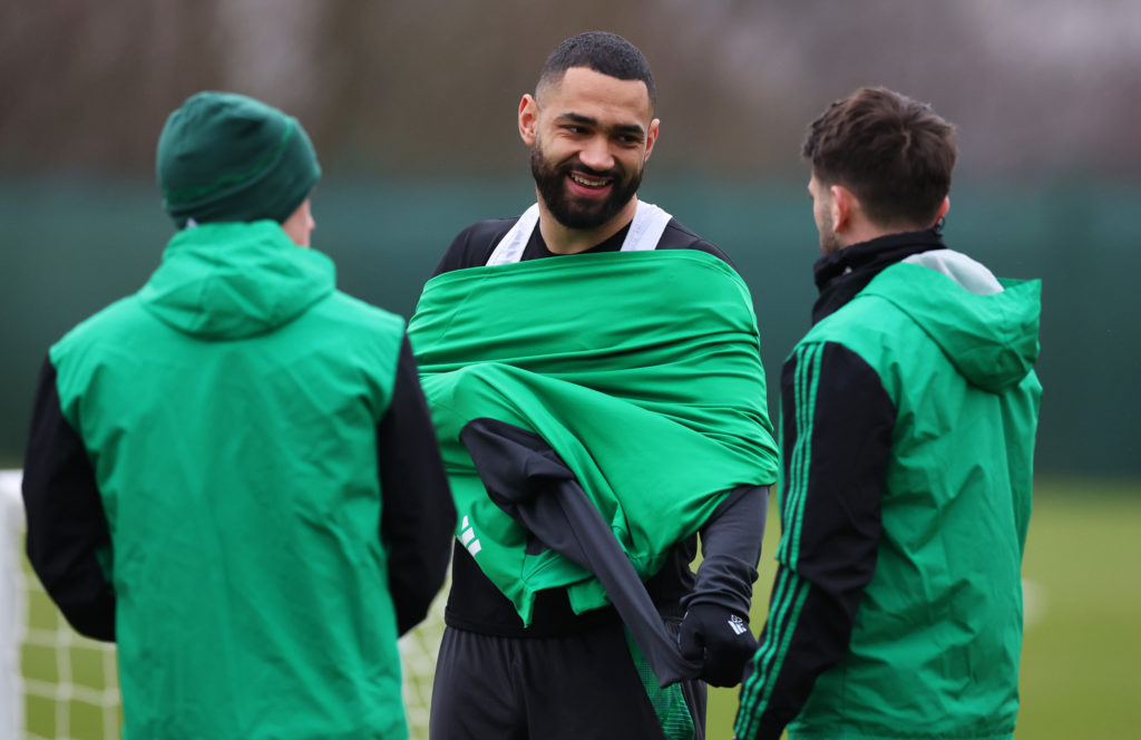 Celtic FC Training And Press Conference - UEFA Champions League 2024/25 League Knockout Play-off First Leg