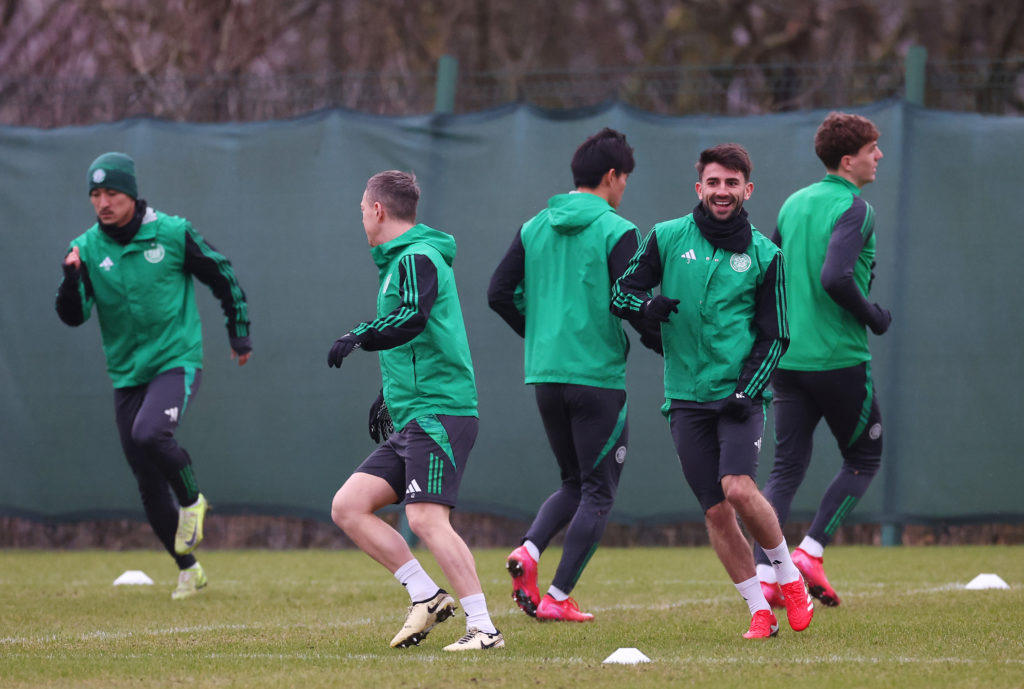 Celtic FC Training And Press Conference - UEFA Champions League 2024/25 League Knockout Play-off First Leg
