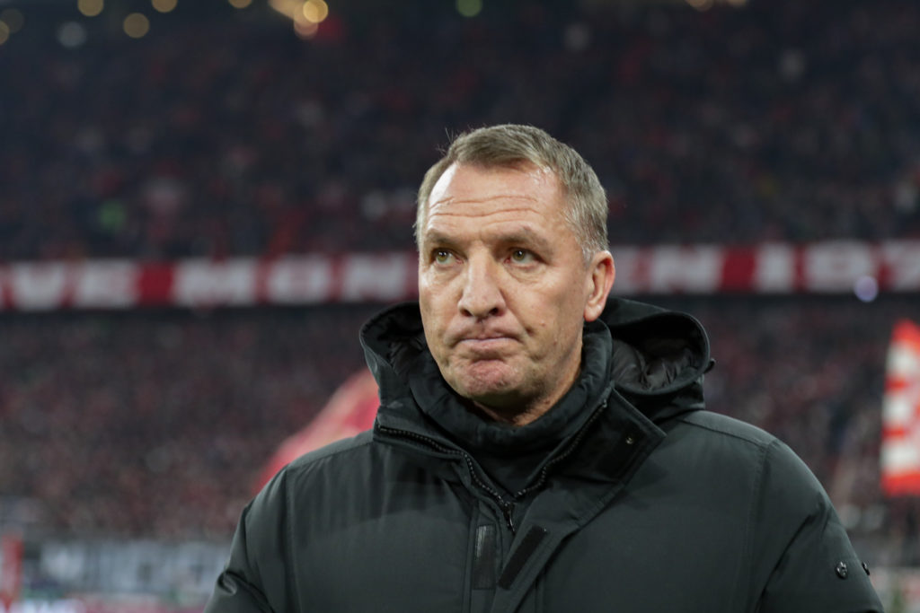 Brendan Rodgers looks dejected after Celtic's loss against Bayern Munich