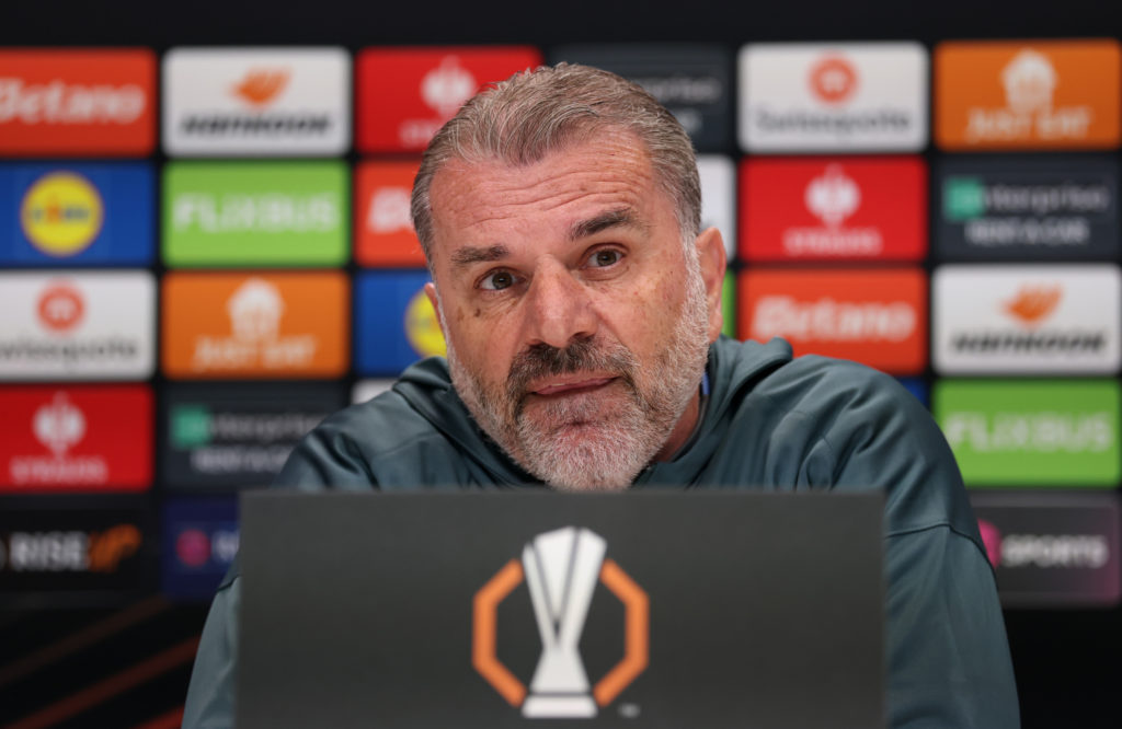 Tottenham Hotspur Training Session And Press Conference - UEFA Europa League 2024/25 Quarter Final First Leg