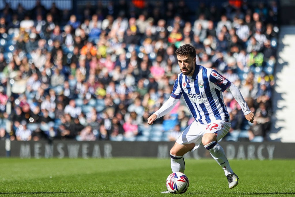 Mikey Johnston of WBA is in attacking action with the ball during the Sky Bet Championship match between West Bromwich Albion and Derby County at The Hawthorns