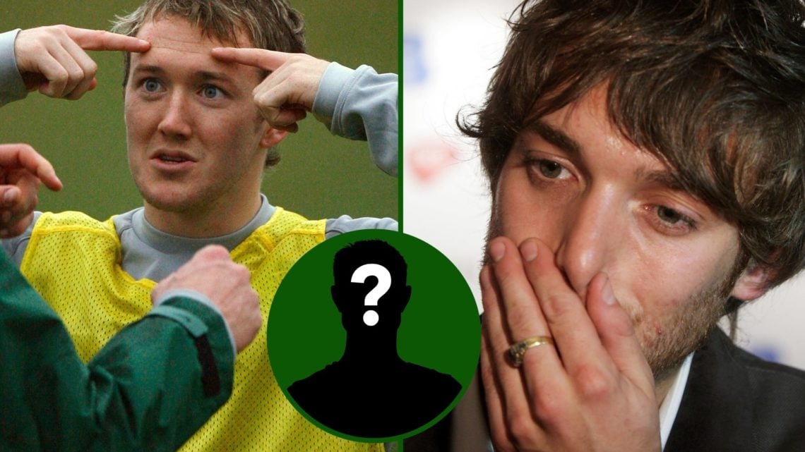 Three way image of Scottish superstar Paulo Nutini and Celtic winger Aiden McGeady with a mystery face overlay