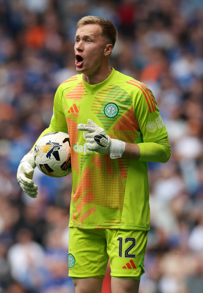Viljami Sinisalo of Celtic shouting during the William Hill Premiership match between Rangers FC and Celtic FC at Ibrox Stadium
