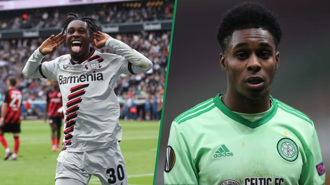 Jeremie Frimpong at Bayer Leverkusen left and right playing for Celtic