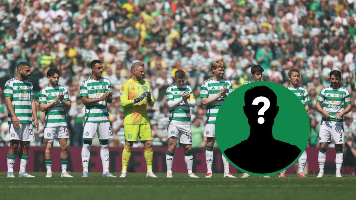 The Celtic players and fans join in a minute's applause before the St Mirren game, an inset of a mystery man