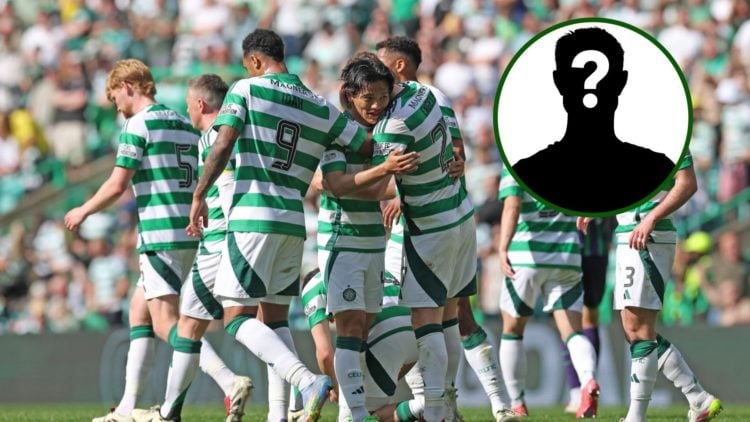 Celtic midfielder Reo Hatate celebrating a goal at Celtic Park in the Scottish Premiership