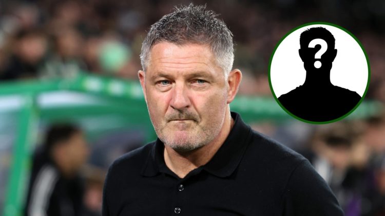 Former Dundee boss Tony Docherty at Celtic Park with mystery person