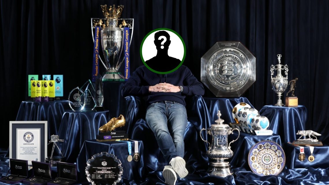 An image of Leicester City striker Jamie Vardy with mystery Celtic silhouette