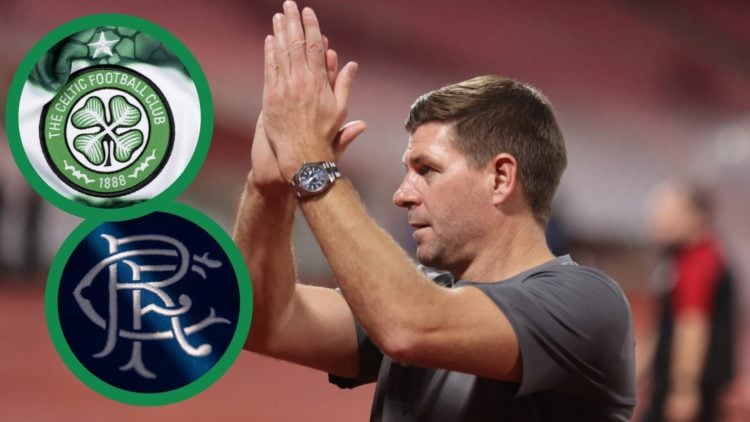 Steven Gerrard applauds the fans after the Saudi Pro League match between Al Wehda v Al Ettifaq at King Abdul Aziz Stadium on October 28, 2023. A c...