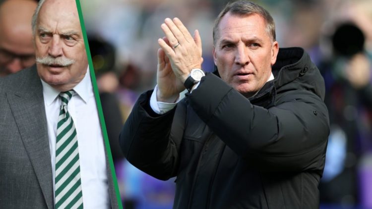Dermot Desmond left and Brendan Rodgers right