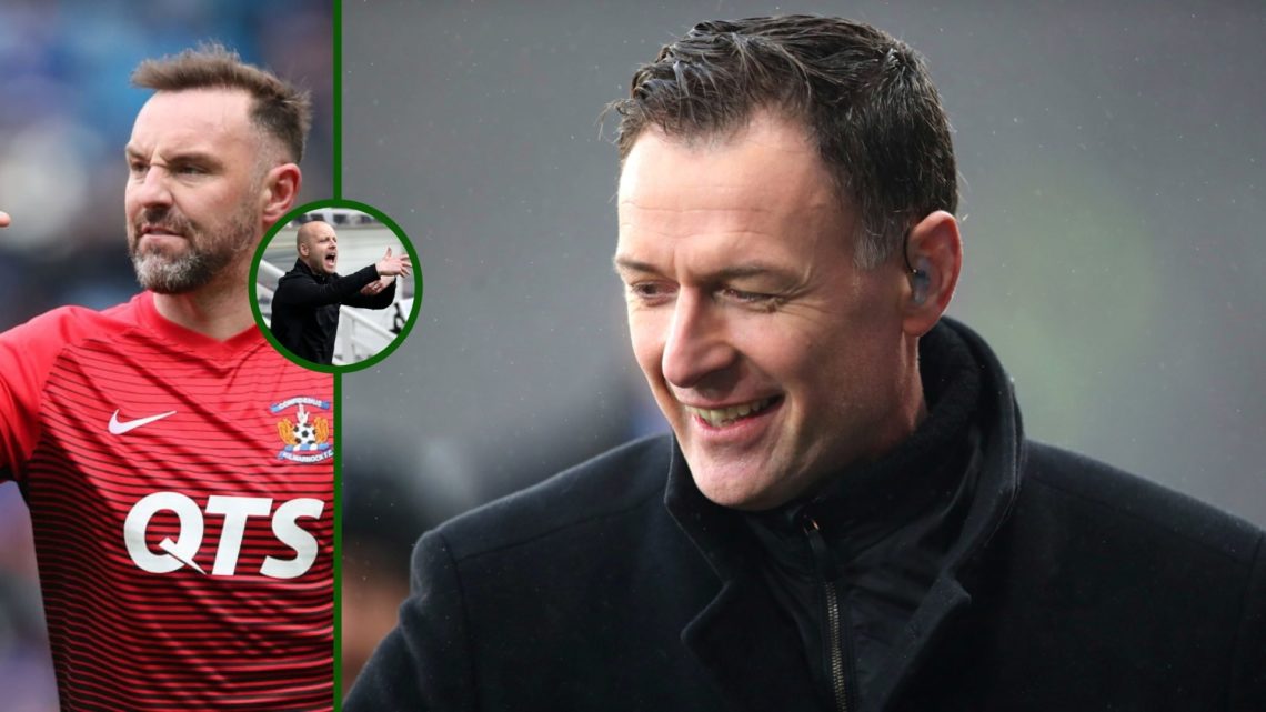 Three-way image of Celtic hero Chris Sutton and former Rangers striker's Kris Boyd and Steven Naismith
