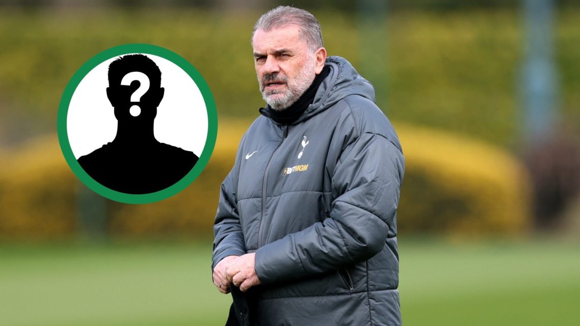Ex-Celtic manager Ange Postecoglou in Tottenham training, including an inset of a mystery player.