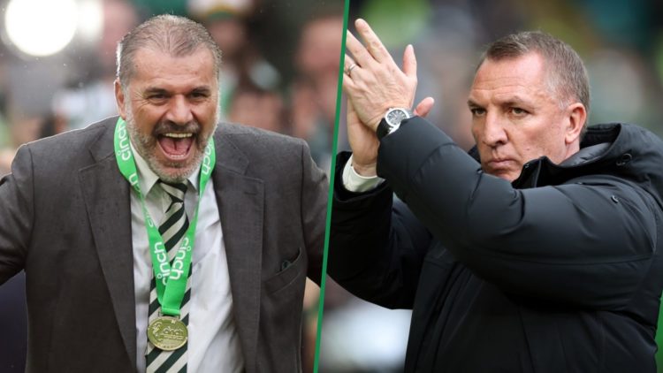 Ange Postecoglou left and Brendan Rodgers right