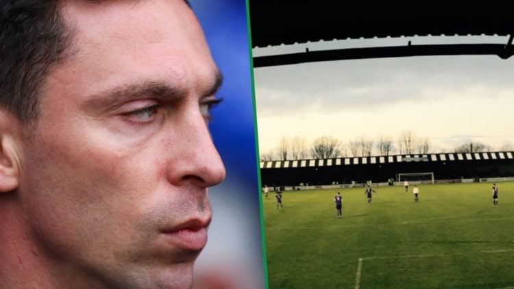 Scott Brown left and Ayr United's Somerset Park right