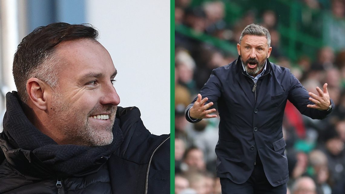 Kris Boyd working as a pundit for Sky Sports at Ibrox, including Derek McInnes on the touchline at Celtic Park