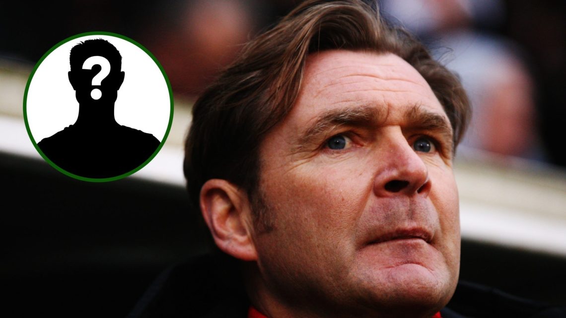 Two way image of Celtic hero Peter Grant and a mystery player overlay