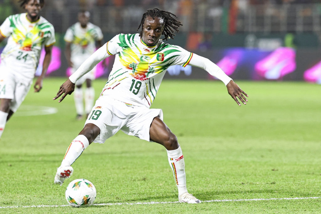 Fousseni Diabate controls the ball during Mali's Africa Cup of Nations tie against Burkina Faso