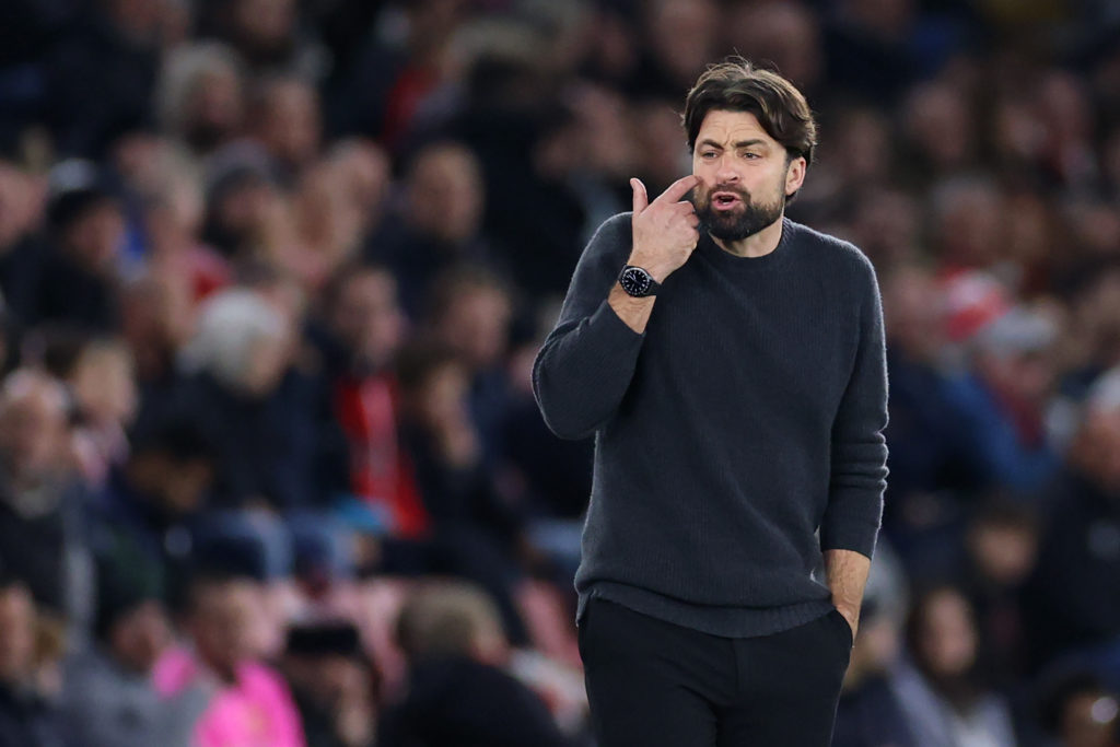 New Rangers manager Russell Martin in charge of Southampton against Tottenham.