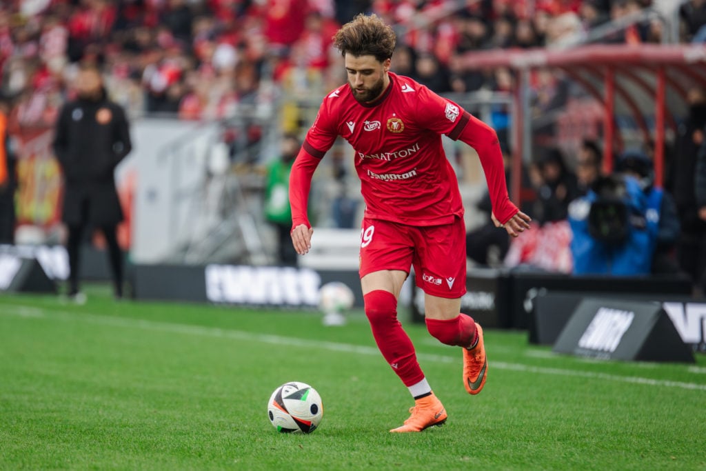 Said Hamulic of Widzew seen in action during a PKO Ekstraklasa League match between Widzew Lodz and Cracovia