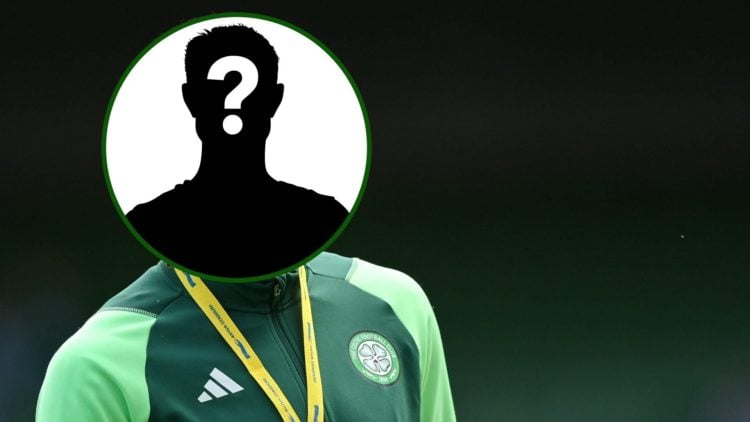 Image of former Celtic defender Bosun Lawal with a mystery player blanking out his face.