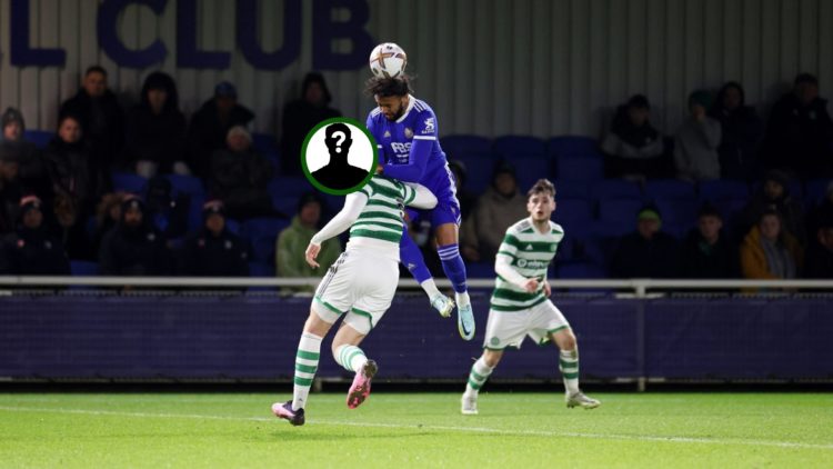 Celtic Academy starlet Joey Dawson in action for Celtic B against Leicester City during the Premier League International Cup in January 2025.