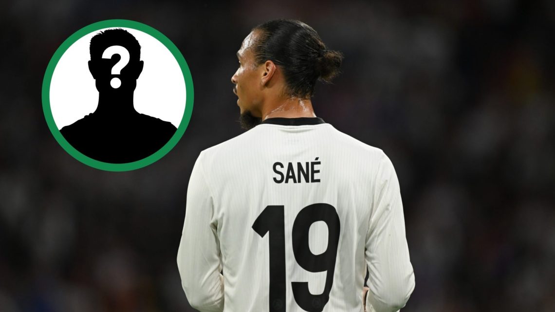 Leroy Sane in action for Germany against Portugal, including an inset of a mystery player.
