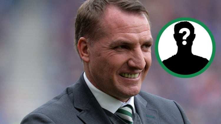 Celtic manager Brendan Rodgers is all smiles, including an inset of a mystery player.