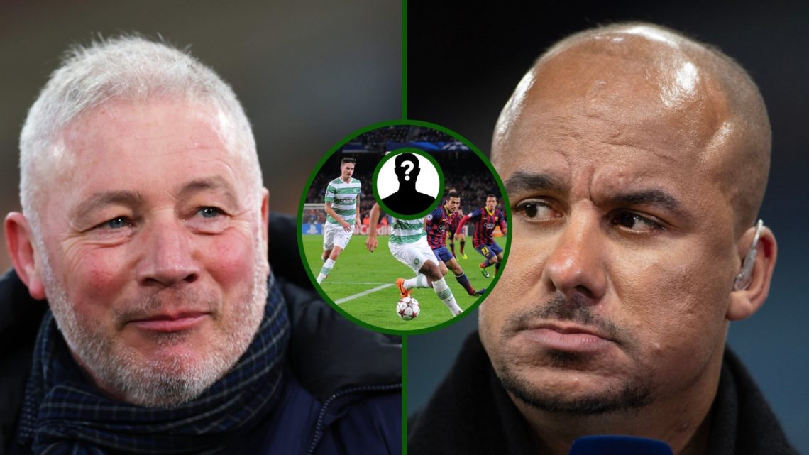 Split image of talkSPORT's Ally McCoist and Gabby Agbonlahor as they talk about Liverpool captain Virgil van Dijk pictured in action for Celtic in ...