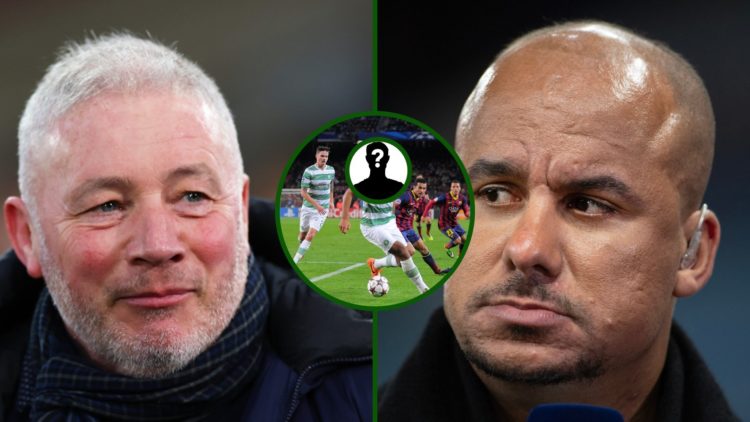 Split image of talkSPORT's Ally McCoist and Gabby Agbonlahor as they talk about Liverpool captain Virgil van Dijk pictured in action for Celtic in ...