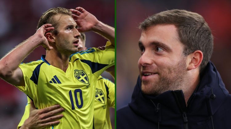 Split image of Celtic-bound Benjamin Nygren and transfer specialist Fabrizio Romano