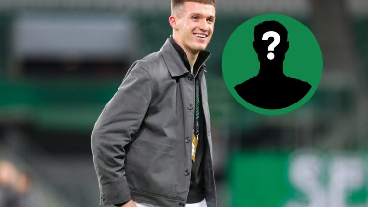 Celtic striker Johnny Kenny on-loan at Shamrock Rovers, including an inset of a mystery player.
