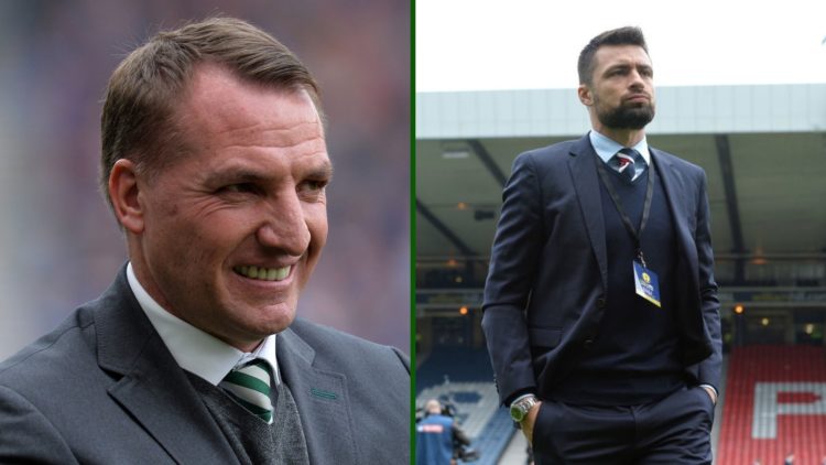Image of Celtic boss Brendan Rodgers and Rangers manager Russell Martin prior to Celtic's huge 4-0 win over Rangers in the 2018 Scottish Cup semi-f...