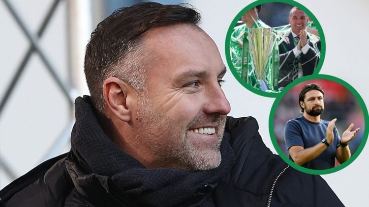 Kris Boyd on punditry duty for Rangers vs Celtic, including an inset of Brendan Rodgers celebrating Celtic's title win, and Russell Martin in charg...