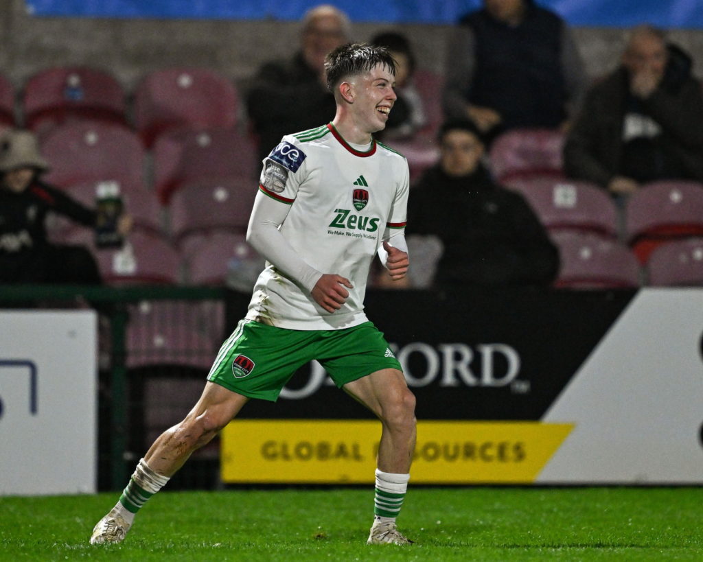 Cathal O'Sullivan of Cork City celebrates after scoring against Wexford