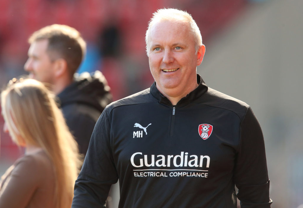 ROTHERHAM, ENGLAND - APRIL 5: Rotherham United manager Matt Hamshaw during the Sky Bet League One match between Rotherham United FC and Blackpool FC at on April 5, 2025 in Rotherham, England.