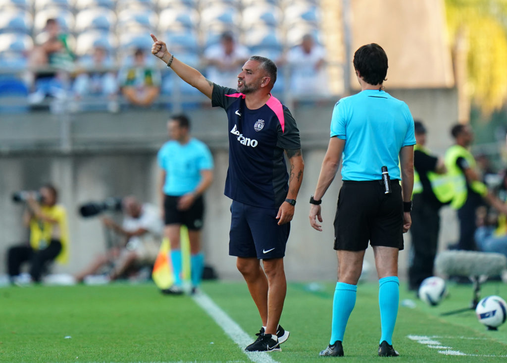 Sporting CP manager Rui Borges during Celtic's 2-0 pre-season win in the Estadio Algarve.