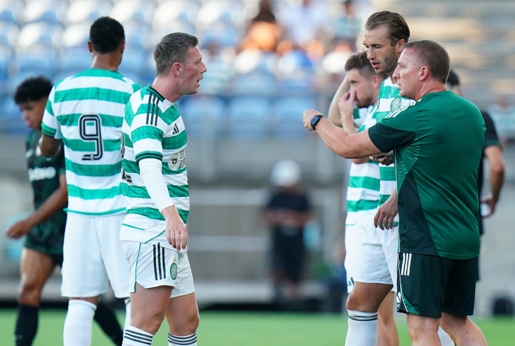 Brendan Rodgers and Benjamin Nygren in Sporting CP v Celtic - Pre-Season Friendly
