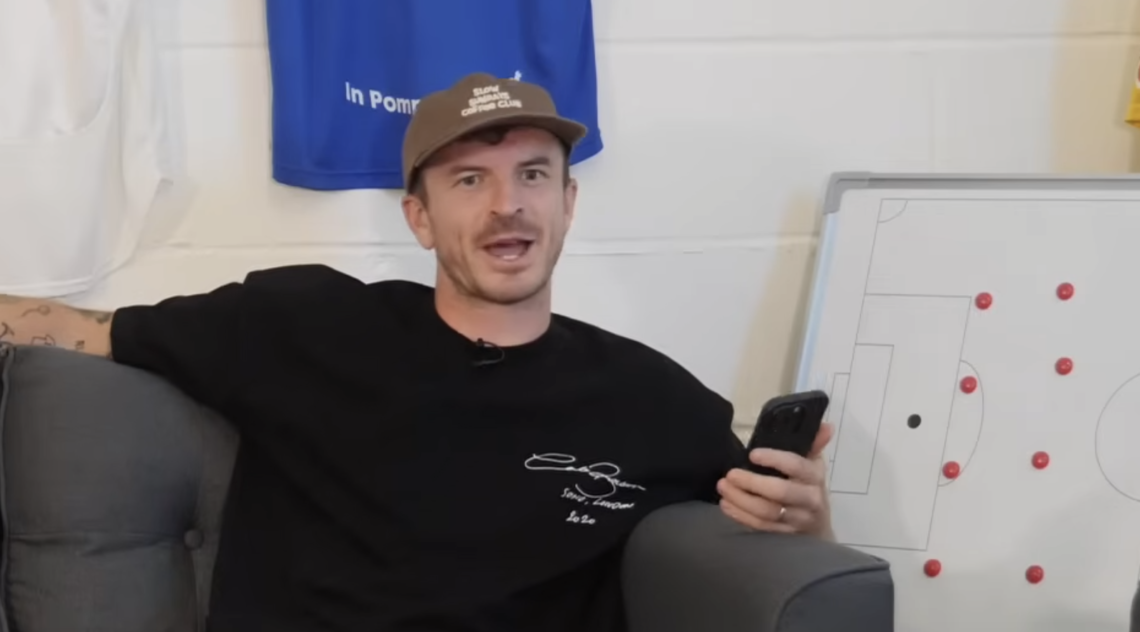 Andy Halliday with phone in hand arguing on an episode of Open Goal