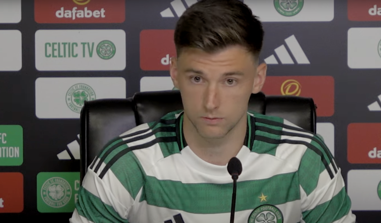 Kieran Tierney during a Celtic press conference