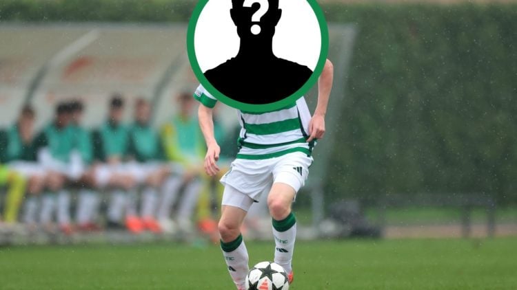 Sean McArdle in action for Celtic's youth team, including an inset of a mystery player.
