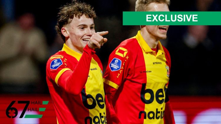 Celtic target Jakob Breum in action for Go Ahead Eagles in the Eredivisie.
