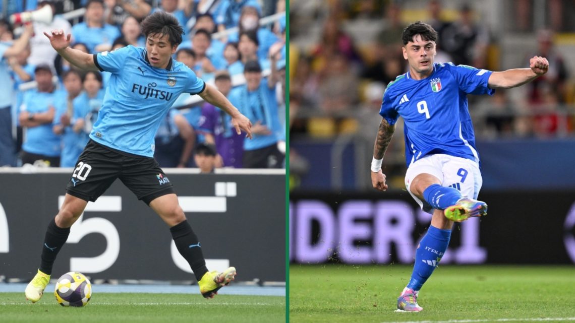 Shin Yamada in action during the J.LEAGUE match between Kawasaki Frontale and Cerezo Osaka, Giuseppe Ambrosino scores for Italy U21s in the U21 Eur...