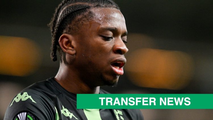 Close-up of Flavio Nazinho seen during Cercle Brugge match against Jagiellonia Białystok in March 2025