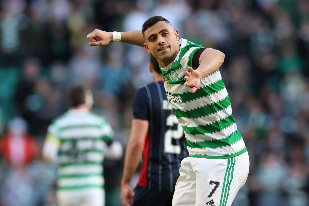 Giorgos Giakoumakis of Celtic celebrates after he scores against Ross County