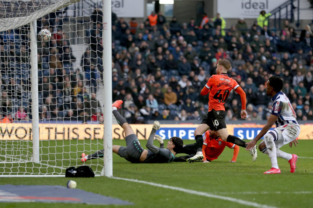 Stuart Armstrong hits the post for Sheffield Wednesday against West Brom