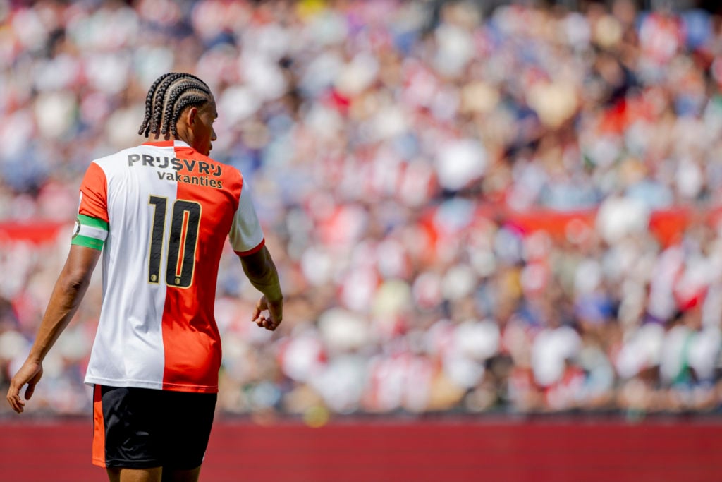 Calvin Stengs of Feyenoord during the Club Friendly match between Feyenoord v Royale Union SG at the Stadium Feijenoord