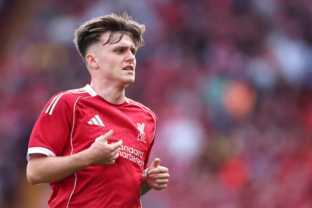 Ben Doak in action for Liverpool against Athletic Club Bilbao in pre-season