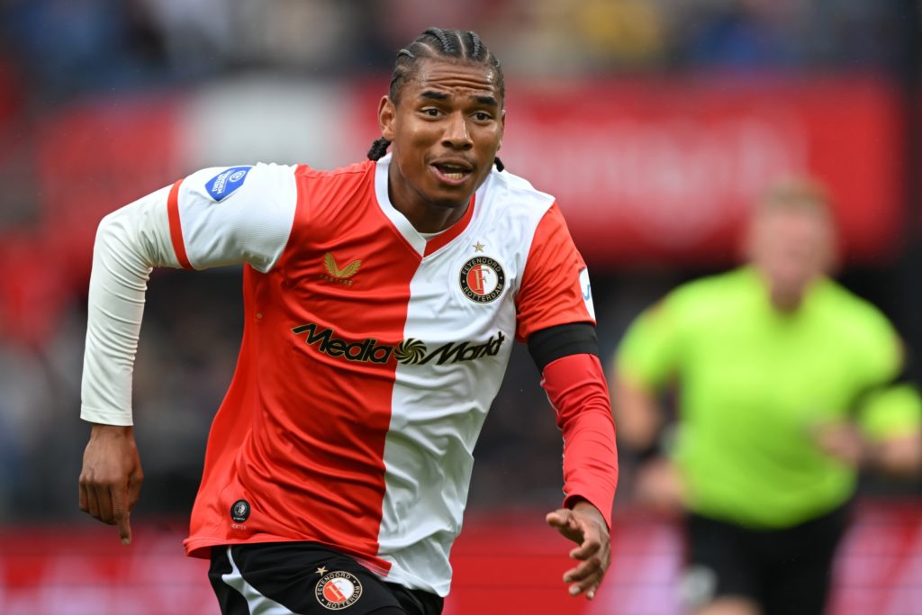 Calvin Stengs of Feyenoord during the friendly match between Feyenoord and VfL Wolfsburg
